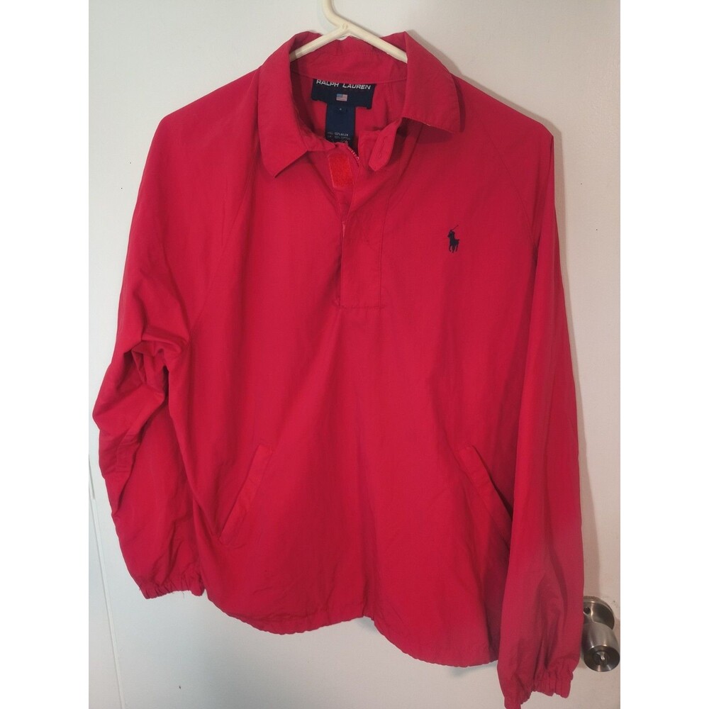 Polo Ralph Lauren Pole Sport Red Size Small Pullover 1/4 Zip Neck